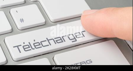 TÃ Keyboard with a labeled button - Download lÃ french - décharger Stockfoto