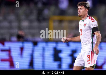 BRÜSSEL, BELGIEN - 22. SEPTEMBER: Neco Williams von Wales während der UEFA Nations League Ein Spiel der Gruppe 4 zwischen Belgien und Wales am 22. September 2022 im Stade ROI Baudouin in Brüssel, Belgien (Foto: Joris Verwijst/Orange Picles) Stockfoto