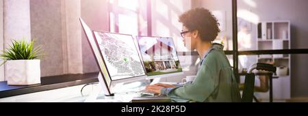 Katasterplan Stockfoto