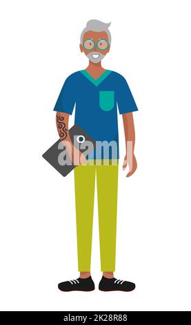 Stilvoller Arzt in Arbeitskleidung - Vector Stockfoto