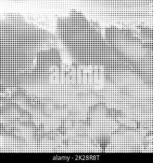 Rasterungsmuster. Satz von Punkten. Gepunktete Textur auf weißem Hintergrund. Overlay Grunge Template. Not Linear Design. Stockfoto