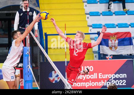 Montesilvano, Italien. 22. Sep, 2022. In Aktion während der CEV U20 Volleyball Europameisterschaft 2022 in Montesilvano (Foto von Elena Vizzoca/Pacific Press) Quelle: Pacific Press Media Production Corp./Alamy Live News Stockfoto