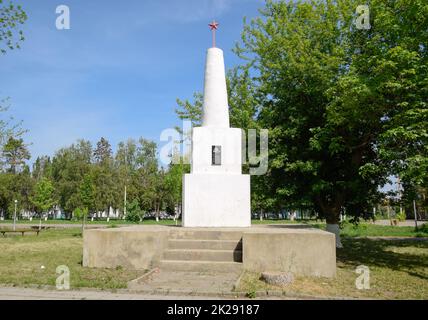 Denkmal zu Ehren der Sieg im Bürgerkrieg für das sowjetische Regime. Stockfoto