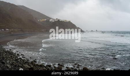 Panoramablick auf Playa de Almaciga im Norden von Teneriffa. Kanarische Inseln. Spanien. Stockfoto