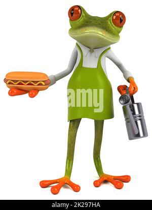 Spaß Frosch Gärtner - 3D-Darstellung Stockfoto