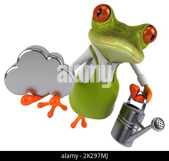 Spaß Frosch Gärtner - 3D-Darstellung Stockfoto