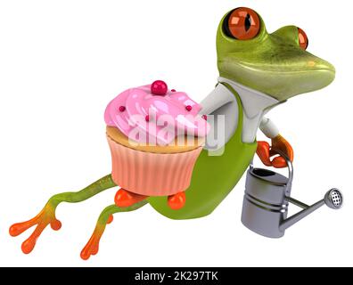 Spaß Frosch Gärtner - 3D-Darstellung Stockfoto