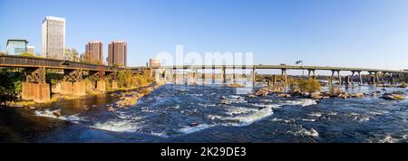 Blick auf die Skyline in Richmond, Virginia. Stockfoto