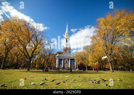 New Haven Green im Zentrum von New Haven, CT Stockfoto