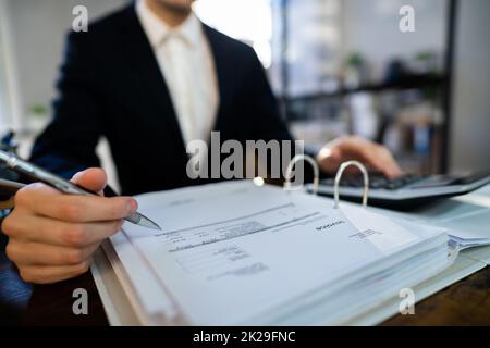 Öffentlicher Datensatz Für Steuerbuch Stockfoto