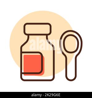 Vektorsymbol für Sirup-Arzneimittelflaschen Stockfoto