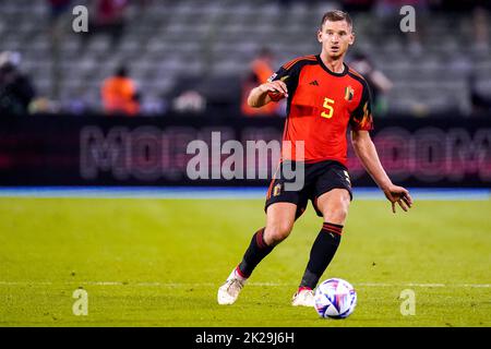 BRÜSSEL, BELGIEN - 22. SEPTEMBER: Jan Vertonghen aus Belgien während der UEFA Nations League Ein Spiel der Gruppe 4 zwischen Belgien und Wales im Stade ROI Baudouin am 22. September 2022 in Brüssel, Belgien (Foto: Joris Verwijst/Orange Picles) Stockfoto