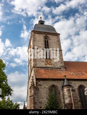 Die evangelische Lutherische Pfarrkirche St. Albani ist eine gotische Saalkirche mit drei Schiffen in GÃ¶ttingen in Niedersachsen. Stockfoto
