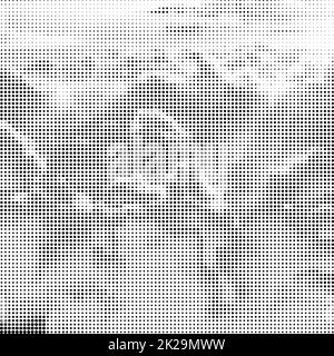 Rasterungsmuster. Satz von Punkten. Gepunktete Textur auf weißem Hintergrund. Overlay Grunge Template. Not Linear Design. Stockfoto