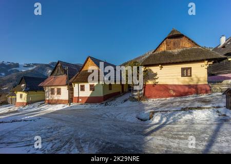 Vlkolinec Dorf UNESCO-Website in Velka Fatra Berge, Slowakei Stockfoto