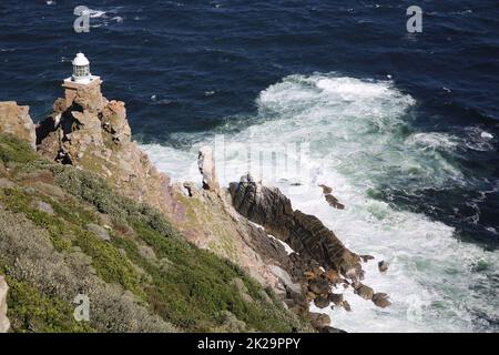 Neuer Leuchtturm am Diaz Point. Kap der Guten Hoffnung. Südafrika Stockfoto
