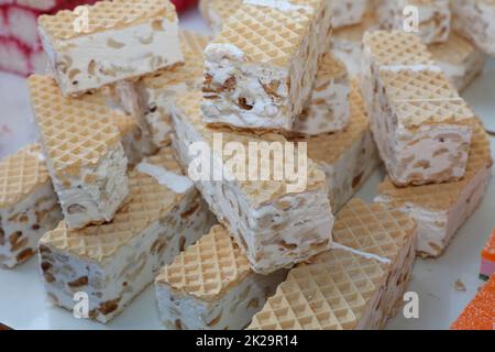 Süßigkeiten auf dem Straßenmarkt in Jerusalem. Israel Stockfoto