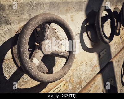 Ventilrad der Ölleitung aus rostfreiem Eisen Stockfoto