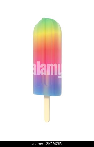 Regenbogenpopsicle Eiscreme auf einem Stock Stockfoto