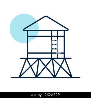 Symbol für isolierten Wasserturm-Vektor Stockfoto