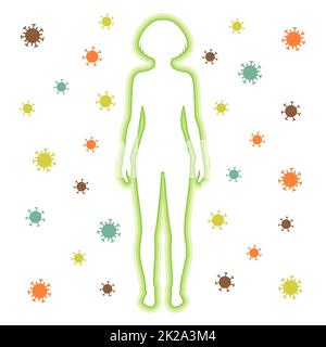 Immunschutzsystem Kampf gegen neuartige Coronaviren Stockfoto