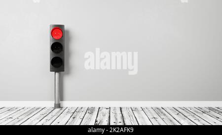 Rote Ampel im Raum mit Kopierbereich Stockfoto