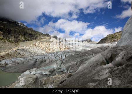 Rhongletscher in den Schweizer Alpen. Die Schweiz. Europa Stockfoto