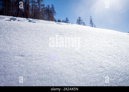 Schneetextur Landschaftshintergrund Stockfoto