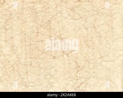 Hintergrund der altbraun zerknitterten Papiertextur Stockfoto