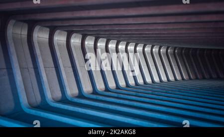 Gebogene Betonbogenstruktur. Stockfoto