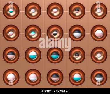 Abstrakter Hintergrund mit Kugeln in verschiedenen Farben. Stockfoto