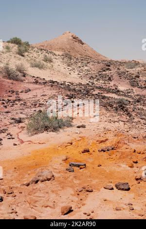 Midbar Yehuda Hatichon Reserve in der judäischen Wüste in Israel, Berglandschaft, wadi in der Nähe des Toten Meeres, Reisen in den Nahen Osten Stockfoto