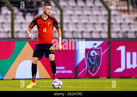 BRÜSSEL, BELGIEN - 22. SEPTEMBER: Zeno Debast von Belgien während der UEFA Nations League Ein Spiel der Gruppe 4 zwischen Belgien und Wales im Stade ROI Baudouin am 22. September 2022 in Brüssel, Belgien (Foto: Joris Verwijst/Orange Picles) Stockfoto