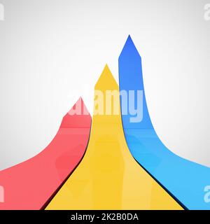 Weiter nach oben. Computergenerierte Grafik der Pfeile. Stockfoto