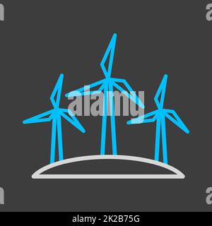 Isoliertes Symbol für Windmühlen-Flachvektor Stockfoto