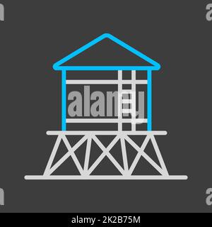 Symbol für isolierten Wasserturm-Vektor Stockfoto