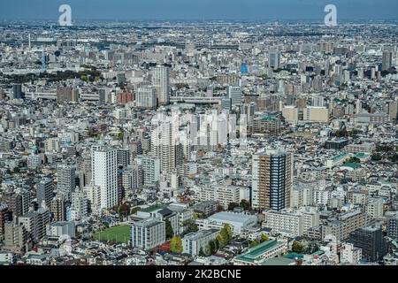 Skyline von Tokio vom Observatorium Sunshine aus gesehen 60 Stockfoto