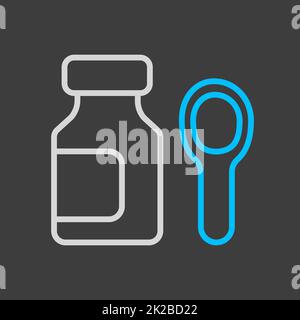 Vektorsymbol für Sirup-Arzneimittelflaschen Stockfoto