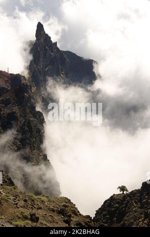 Klippen des Nationalparks Caldera de Taburiente. Stockfoto