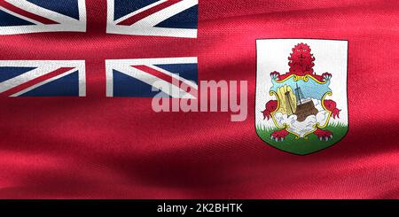 Bermuda-Flagge - realistische wehende Stoffflagge Stockfoto