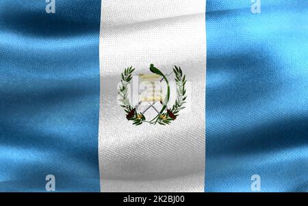 Guatemala-Flagge - realistische wehende Stoffflagge Stockfoto