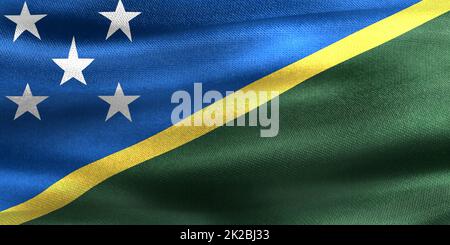 3D-Illustration einer salomonischen Flagge - realistisch winkende Stoffflagge Stockfoto