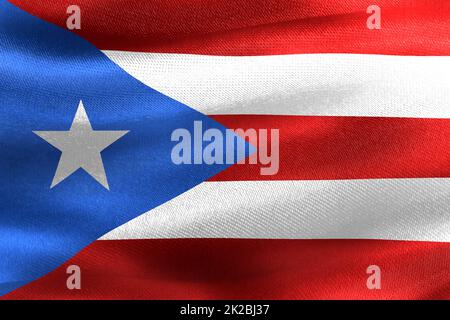 3D-Illustration einer Puerto-Rico-Flagge - realistisch winkende Stoffflagge Stockfoto