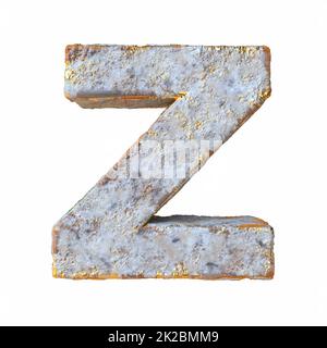 Stein mit goldenen Metallpartikeln Buchstabe Z 3D Stockfoto