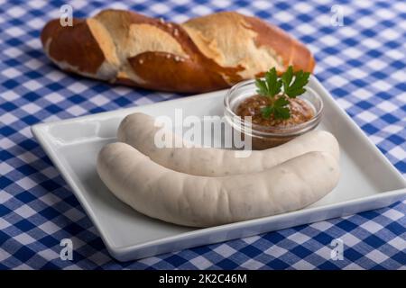 Bayerische Weißwürste Stockfoto