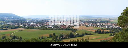 Luftaufnahme von WeiÃŸenburg bei gutem Wetter Stockfoto