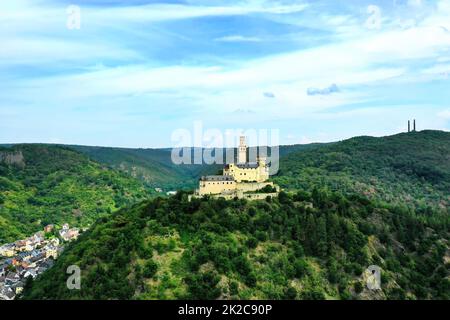 Marksburg ein Schloss in Braubach am Rhein Stockfoto