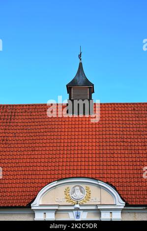 Die Jahnhalle ist eine Sehenswürdigkeit der Stadt Illertissen Stockfoto