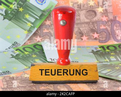 Symbolbild zum Thema Inflation und Lebenshaltungskosten Stockfoto