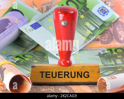 Symbolbild zum Thema Inflation und Lebenshaltungskosten Stockfoto